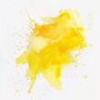 Yellow Paint Splashes on White Background A Pop Art Inspired Image for Monthly Events and Trendy Artwork Generative AI