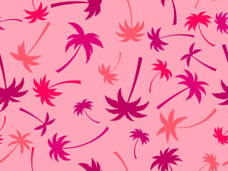 Wall Mural - seamless pattern with palm trees. summer time, wallpaper with tropical palm trees pattern. design fo