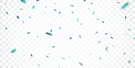 Wall Mural - falling blue confetti and ribbon, isolated on white background