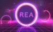 Pink Neon Rea A Glowing Circle of Letters for the Month of Love Generative AI