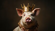 Portrait of a pig as a king