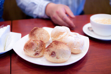 breakfast with croissant