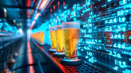 Digital Beer Analytics, Data Science and Brewing Industry Concept