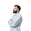 © Genius pixels - Portrait of handsome bearded male doctor with crossed arms isolated on transparent background