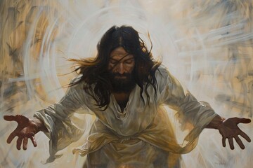 Wall Mural - Jesus's Beard A Hairy Messiah Generative AI