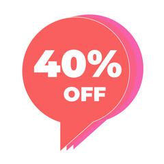 Wall Mural - 40% off icon.
Vector discount icon.
3D sales icon