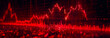 Red chart background effect. Candles of the stock market, price falls. Falling prices of securities. Loss of assets in equities stock. Decreasing trend showing unsuccessful performance losses crisis