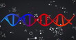 Image of molecules and dna strand spinning