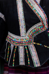 Wall Mural - Detail of traditional Hmong womens' embroidered clothing in northern Vietnam.