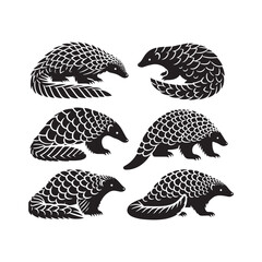 Wall Mural - Pangolin Prowess: A Majestic Pangolin Vector Silhouette Capturing Nature's Resilience and Elegance in Vector Form.