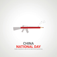 Wall Mural - china national day. china national day creative ads design 1 Oct . vector, 3D illustration.