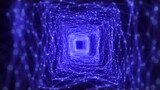 Fototapeta Pokój dzieciecy - Abstract wireframe tunnel. Wormhole. 3D portal grid. Futuristic fantasy funnel. 3d rendering.