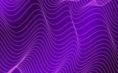 Poster - Abstract wavy line purple sounds vector background design