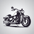Harley motorcycle isolated on white, Classic motorcycle concept in vintage monochrome style isolated vector, motorcycle emblem illustration label vector.