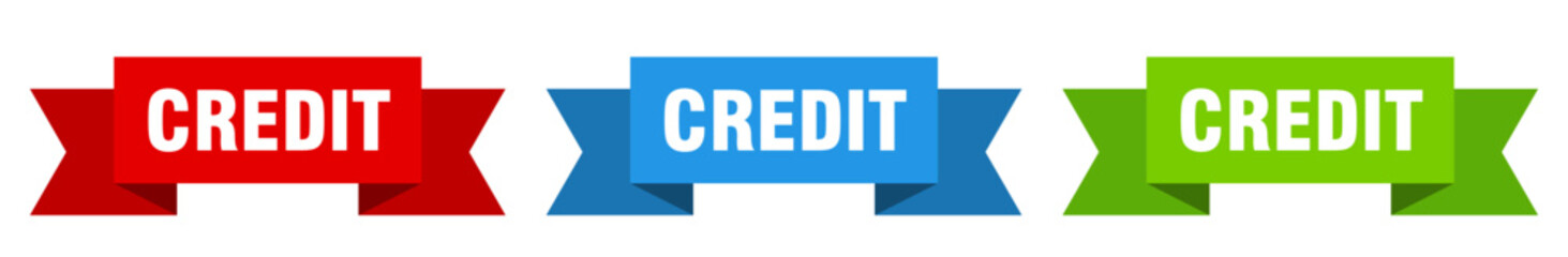 credit ribbon. credit isolated paper sign. banner