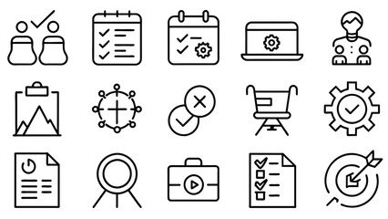 action-plan-line-icons-set--action-plan