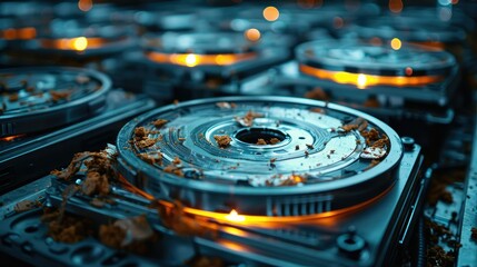 Fototapete - A portable hard drive shredding machines. Generative AI.