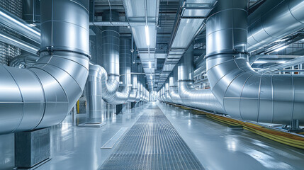 Fototapete - An industrial facility transformed by state-of-the-art insulation techniques. Generative AI.