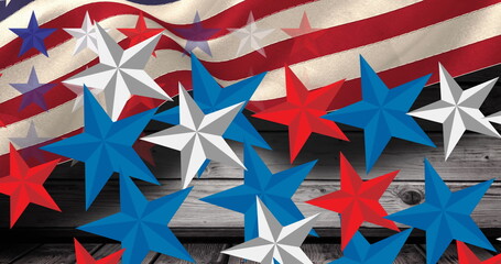 Poster - Image of stars in red, white and blue of flag of united states of america