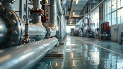 Poster - Industrial room with pipes. Generative AI.