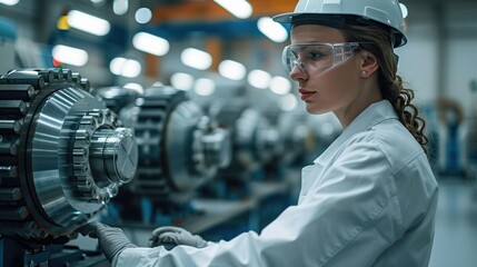 Poster - A staff within flow machinery are ready to serve in engineering design, prototyping and testing of various flow machinery. Generative AI.