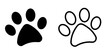 Cute paw icon set, isolated vector illustration design