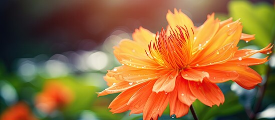 Poster - Delicate Pink Flower Blossom Adorned with Glistening Water Droplets in a Refreshing Display of Nature