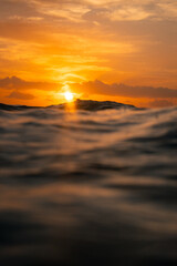 Wall Mural - scenic sunrise view from the ocean surface.