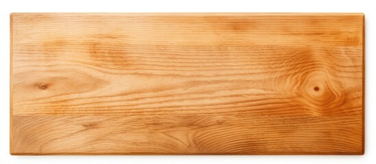 Poster - Rustic Wooden Cutting Board, Minimalist Kitchen Utensil on Clean White Background