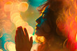 Innere Einkehr: Frau betet in spiritueller Andacht