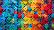 World autism awareness day card or banner, autistic colorful blocks wallpaper 