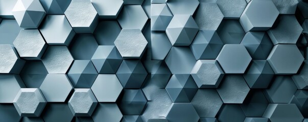 Wall Mural - Hexagonal pattern background for tech, science.