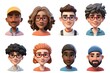 © Mariana - 3d avatar of a group of young people of different genders on a white background