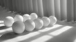 Artistic arrangement of mozzarella balls with light and shadow interplay