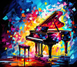 Colorful Music Piano Art Background for Concerts and Musical Nights