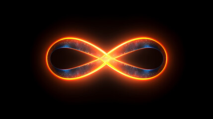 Sticker - Infinity sign on bright neon background