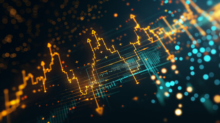 Wall Mural - financial stock market graph on technology abstract background. 3d rendering