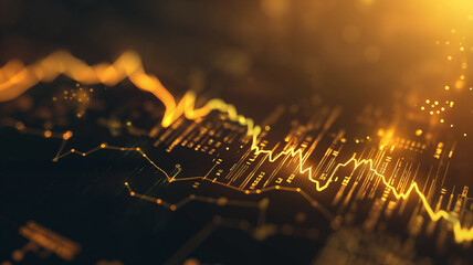 Wall Mural - financial stock market graph on technology abstract background. 3d rendering