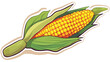 An editable flat sticker of corn