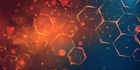 Wall Mural - abstract hexagonal background with particles. futuristic technology style