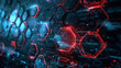 Digital technology hexagonal cyber security concept