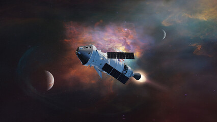 Wall Mural - artemis space program. orion spacecraft in deep space. elements of this image furnished by nasa.