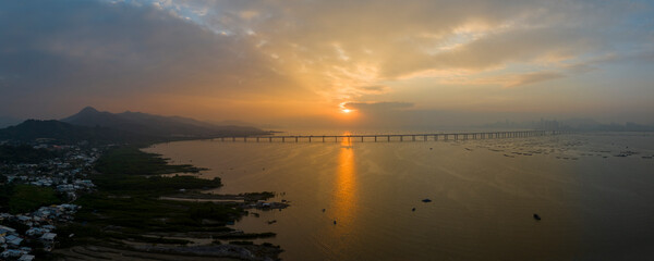 Canvas Print - Shenzhen Bay Bridge at Sunset