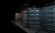 Abandoned base of operations office headquarter building 3d render science fiction wallpaper background