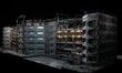 Base of operations computer center 3d render sci-fi wallpaper background