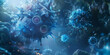 Close-up image blue virus