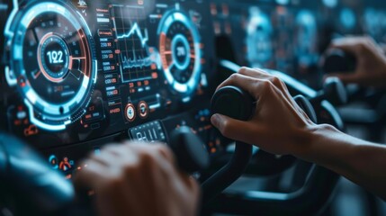 A high-tech fitness center that integrates IoT and wearable technology