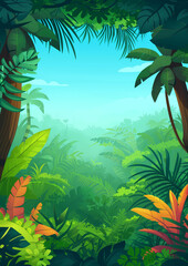 Sticker - Illustration of Background Jungle