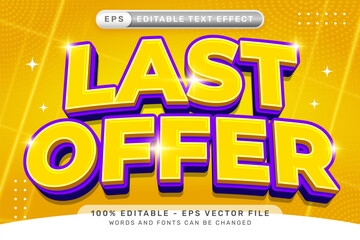 Sticker - last offer 3d text effect and editable text effect