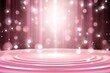 © DK_2020 - Pink stage scene with silver line elements and glitter light effect with beam and bokeh. Luxury background.